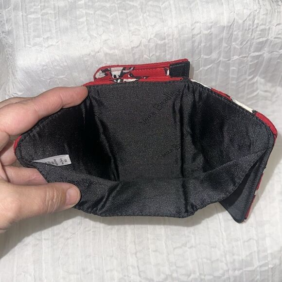 Vera Bradley Red Black White Gray Playful Penguins Wristlet & Small Wallet Set - Picture 5 of 16